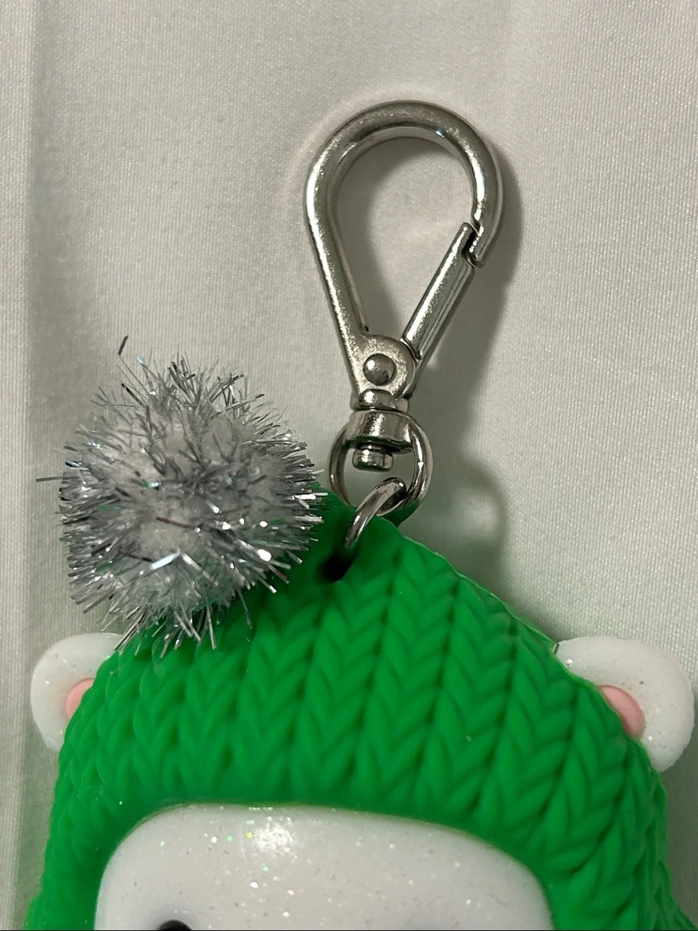 Bath & Body Works Polar Bear with Tinsel Pompoms PocketBac Holder keychain